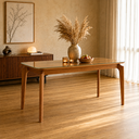 Ver imagem 1 de Mesa Ficus 180cm Tampo com Vidro - Madeira/Cinamomo