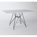 Ver imagem 3 de Conjunto de Mesa Eames Eiffel de Ferro Preto Tampo Branco 120x75 4 Cadeiras Ferro Preta Assento Bran