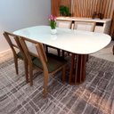 Ver imagem 2 de Conjunto Mesa de Jantar com 4 Cadeiras 100% Mdf Off White Verde Dalla Costa