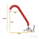Ver imagem 2 de Torneira Cozinha Parede Silicone Vermelho C62 Arejador Fixo
