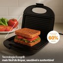 Ver imagem 2 de Sanduicheira Tostex Grill Chapa Antiaderente Dupla Ondulada 127v 750w Preta Multi - Go067 Go067 Mult