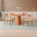 Ver imagem 1 de Conjunto Sala de Jantar Mesa Cone Amadeirada 120cm + 4 Cadeiras Aurora