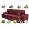 Sofá Retrátil e Reclinável 2.72M com Molas Cama Inbox Estilo Suede Velusoft Vinho - 3