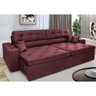 Sofá Retrátil e Reclinável 2.72M com Molas Cama Inbox Estilo Suede Velusoft Vinho - 1