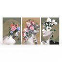 Ver imagem 1 de Kit 3 Quadros Retangulares - Mulheres Florais