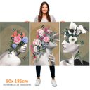 Ver imagem 3 de Kit 3 Quadros Retangulares - Mulheres Florais
