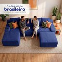 Ver imagem 6 de Sofá Evo 3,40m Molas Ensacadas com Apoio Chaise Lounge Esquerda Velourê Azul Cama Inbox