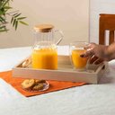 Ver imagem 3 de Bandeja Retangular Mdf C/ Fundo Tressê 36,5x4x26,5 Cm Lyor