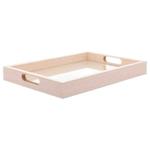Bandeja Retangular Mdf C/ Fundo Tressê 36,5x4x26,5 Cm Lyor