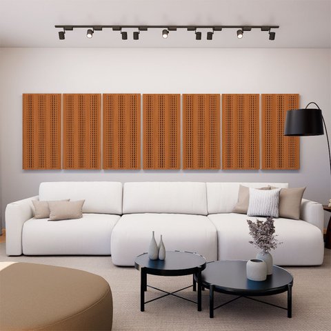 Painel Acústico Absorvedor Decorativo 120x60 Skal 10 Maestra Acústica:freijó