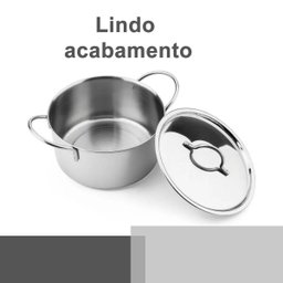 2 Mini Panela Caçarola em Inox Pequena com Tampa e Alça - 3