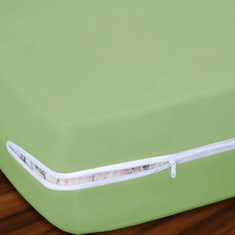 Capa de Colchão Queen Anjos e Sonhos 1 Peça 100% Algodão - Verde