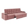 Sofá Confort Premium 2,30m Assento Retrátil/reclinável Porta Copos e Usb Suede Nude - Xflex Sofas - 3