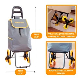 Carrinho de Carga 3 Rodas - 40kg, Dobrável e Sobe Escadas - 5