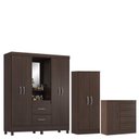 Ver imagem 1 de Guarda Roupa Casal Capelinha Lord com Multiuso Viena com Cômoda Montevidéu Café Touch - Demóbile