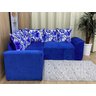Sofá Canto Azul Floral 110/62 Belo - 2