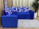 Ver imagem 2 de Sofá Canto Azul Floral 110/62 Belo