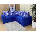 Ver imagem 3 de Sofá Canto Azul Floral 110/62 Belo