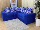 Ver imagem 3 de Sofá Canto Azul Floral 110/62 Belo