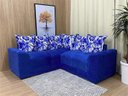 Ver imagem 1 de Sofá Canto Azul Floral 110/62 Belo