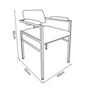 Ver imagem 6 de Kit 2 Cadeiras Industrial Ferrara com Braço Estofado em Linho Bege