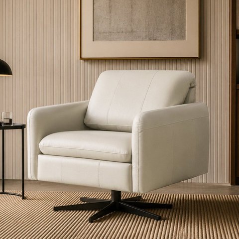 Poltrona Haut Giratória 360° Decorativa Luxo Moderna Premium Livintus Leather