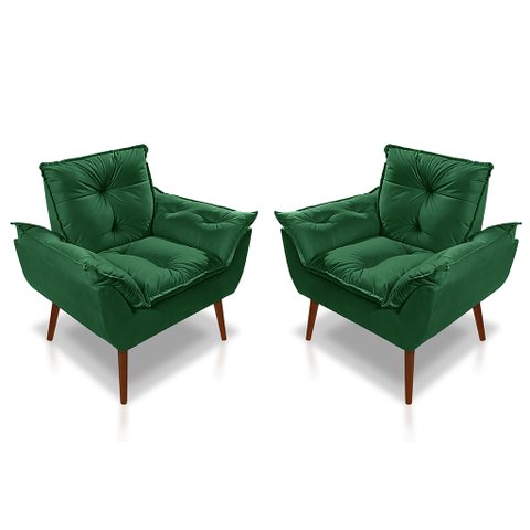Kit 02 Poltrona Opala Decorativa 4 Almofadas 40 X 40