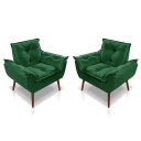 Ver imagem 1 de Kit 02 Poltrona Opala Decorativa 4 Almofadas 40 X 40
