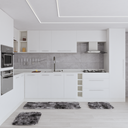 Ver imagem 2 de Jogo Kit Tapete Cozinha Anti Derrapante 3 Uni Mesclado Cinza