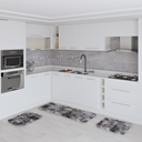 Ver imagem 1 de Jogo Kit Tapete Cozinha Anti Derrapante 3 Uni Mesclado Cinza