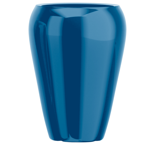 Vaso Fibra de Vidro Cachepot 46cm Vietnamita Decorativo Sala Plantas Azul Metálico