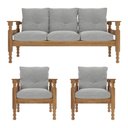 Ver imagem 4 de Jogo Sofá Madeira Maciça 3 Lugares e 2 Poltronas Liz Multimóveis Vcr7001 Cinza