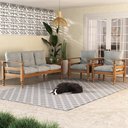 Ver imagem 1 de Jogo Sofá Madeira Maciça 3 Lugares e 2 Poltronas Liz Multimóveis Vcr7001 Cinza