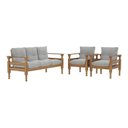 Ver imagem 2 de Jogo Sofá Madeira Maciça 3 Lugares e 2 Poltronas Liz Multimóveis Vcr7001 Cinza