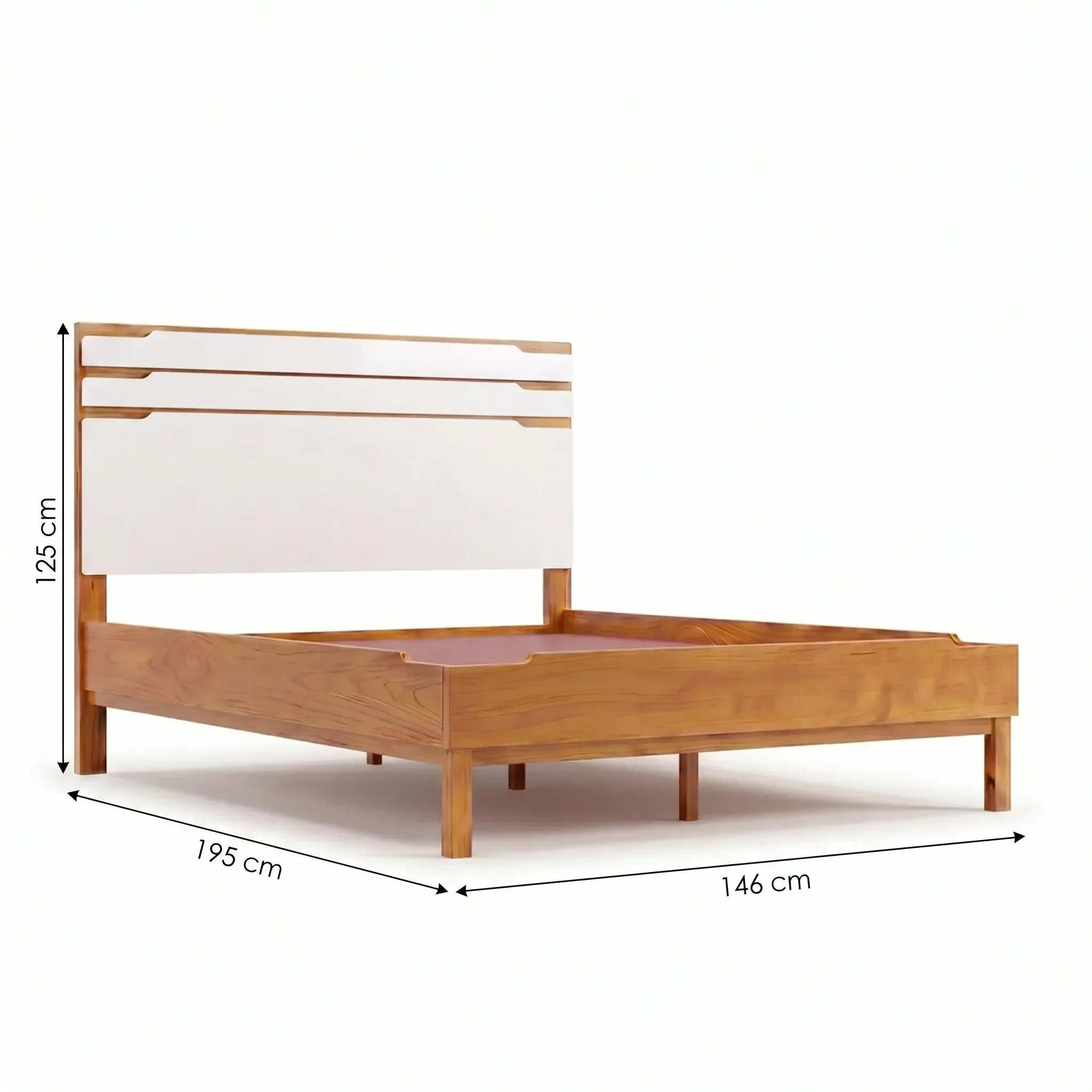 Ver imagem 3 de Cama de Casal em Madeira Maciça 195x146cm Marselha Yescasa Mel e Branco Marrom