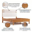 Ver imagem 4 de Cama de Casal em Madeira Maciça 195x146cm Marselha Yescasa Mel e Branco Marrom