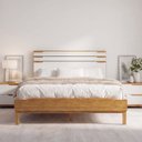 Ver imagem 7 de Cama de Casal em Madeira Maciça 195x146cm Marselha Yescasa Mel e Branco Marrom