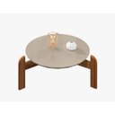 Ver imagem 2 de Mesa de Centro Lizz Pés em Madeira Maciça Offwhite com Cedro - Rede Móveis