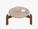Ver imagem 2 de Mesa de Centro Lizz Pés em Madeira Maciça Offwhite com Cedro - Rede Móveis