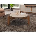 Ver imagem 3 de Mesa de Centro Lizz Pés em Madeira Maciça Offwhite com Cedro - Rede Móveis