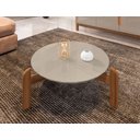 Ver imagem 1 de Mesa de Centro Lizz Pés em Madeira Maciça Offwhite com Cedro - Rede Móveis