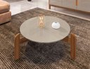 Ver imagem 1 de Mesa de Centro Lizz Pés em Madeira Maciça Offwhite com Cedro - Rede Móveis