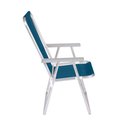 Ver imagem 4 de Kit 2 Cadeira Praia Alta Alumínio Conforto 120 Kg Mor Azul