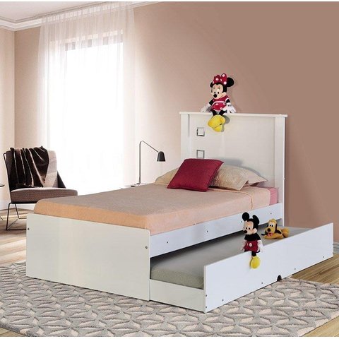 Cama Infaltil Barcelona com Cama Auxiliar Branco