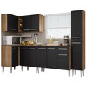 Ver imagem 3 de Armário de Cozinha Completa de Canto 325cm Rustic/Preto Emilly Water Madesa 02