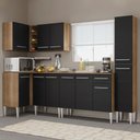 Ver imagem 1 de Armário de Cozinha Completa de Canto 325cm Rustic/Preto Emilly Water Madesa 02