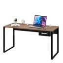 Ver imagem 1 de Mesa de Escritório Escrivaninha Industrial C/ Gav 1,50m - Nogal/preto