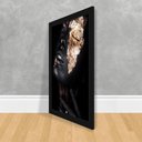 Ver imagem 2 de Quadro Rosto Pintado Madeira 50x70 Abstrato Decoração Luxo