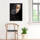 Ver imagem 3 de Quadro Rosto Pintado Madeira 50x70 Abstrato Decoração Luxo