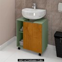 Ver imagem 2 de Gabinete Banheiro para Pia 1 Porta Pequin Pistache/naturalle - Bechara